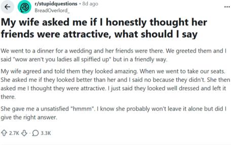 Supruga se iznervirala jer je muž pohvalio njene prijateljice