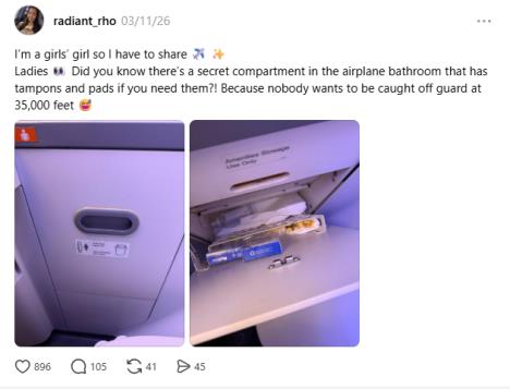 Putnica otkrila skrivenu pregradu u avionu sa ulošcima