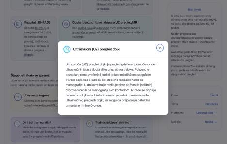 rak dojke portal Onko vodič prikaz