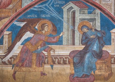 Freska Blagovesti, manastir Visoki Dečani na Kosovu i Metohiji