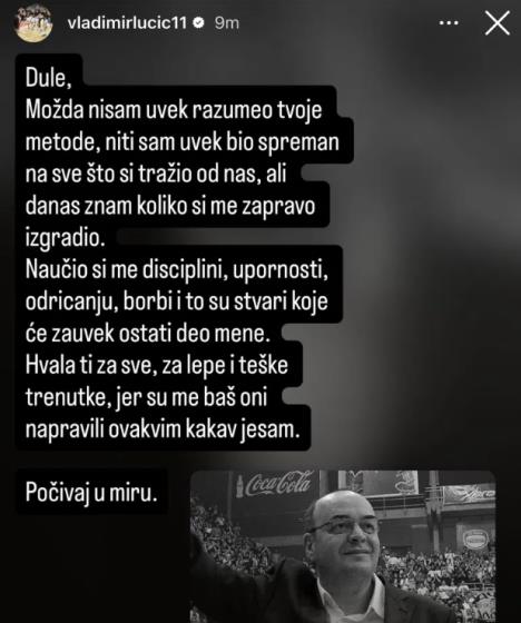 Vladimir Lučić se oprostio od Duška Vujoševića