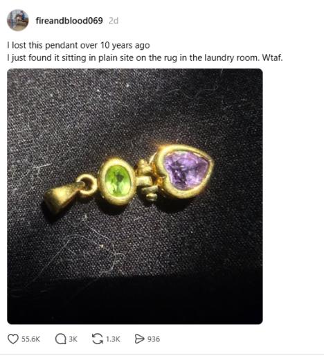 Izgubljeni privezak pronašla posle 10 godina na podu u vešeraju