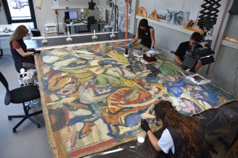 Конзерваторско-рестаураторски радови на делу „Бој на Чегру” Боже Илића Фото ЦКР 1.JPG