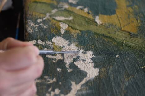 Конзерваторско-рестаураторски радови на делу „Бој на Чегру” Боже Илића Фото ЦКР.JPG