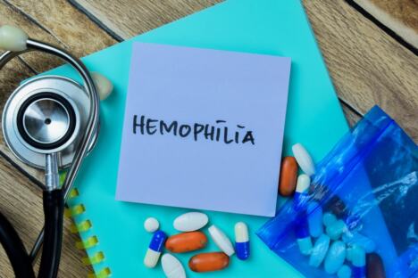 hemofilija ispis dijagnoze na plavom papiriću