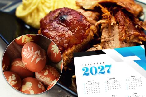 jaja pečenje i kalendar za 2027.