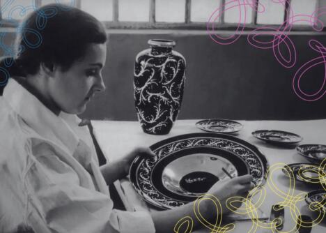 Dekoraterka u Srpskoj fabrici stakla Paraćin