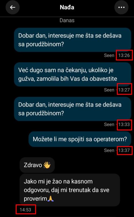 Dugo čekanje na odgovor u aplikaciji