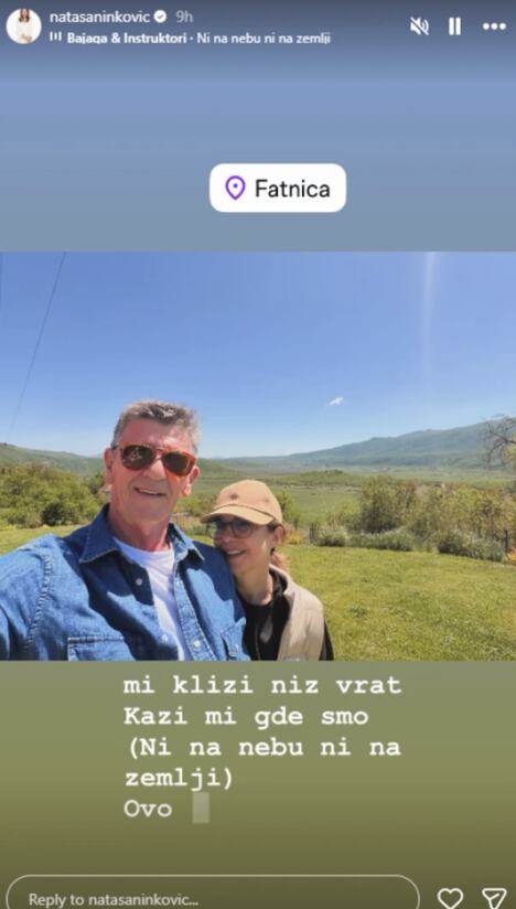 Nataša Ninković sa suprugom u mestu Fatnica