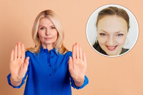 Ivana Lukovnjak/žena sa ispruženim rukama, postavljanje granica