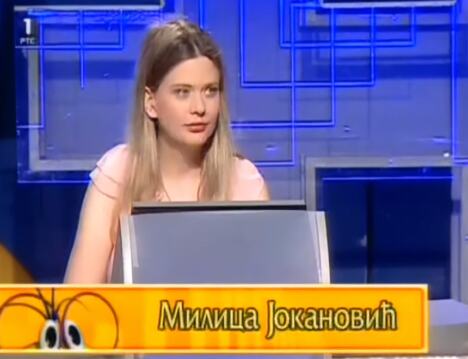 Milica Jokanović u kvizu Slagalica