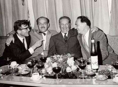 Dobrica Ćosić, dr Isidor Papo, Josip Broz Tito i dr Radivoje Berović 1951. godine