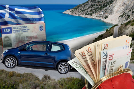 Grčka more automobil evri