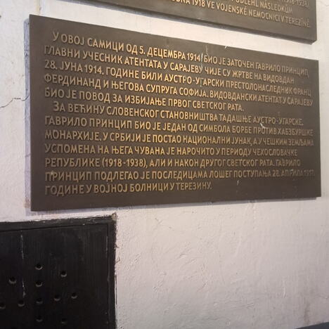 Samica u kojoj je Gavrilo Princip bio zatočen do smrti u gradu Terezin, Češka