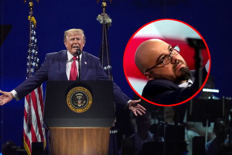 Donald Tramp teleprompter Gabrijel Perez