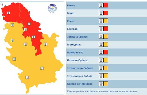 Meteoalarm za 1. avgust