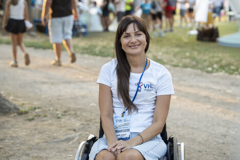 Ljiljana Alagić, predsednica Udruženja pacijenata sa Von Hippel – Lindau (VHL) sindromom. Trka u Sremskoj Mitrovici