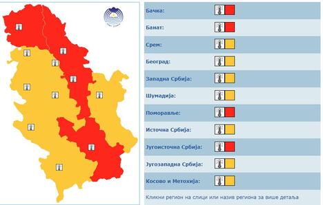 Meteoalarm za 11. avgust