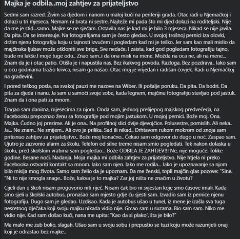 Potresna objava Elvira o tome kako ga je majka ostavila.