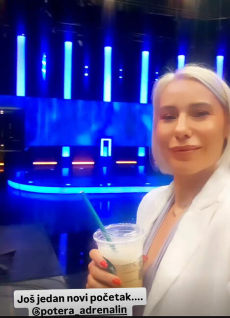 Marija Veljković u studiju kviza Potera pred početak nove sezone