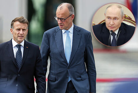 Vladimir Putin Emanuel Makron Fridrih Merc