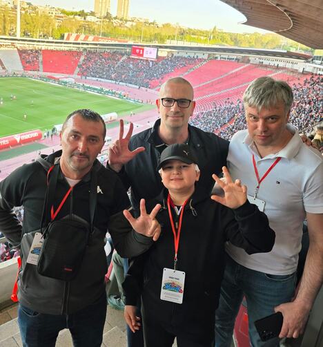 Andrija Knežević i Goran Karadžić na stadionu Rajko Mitić