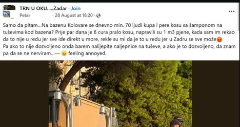 Zadar, tuširanje
