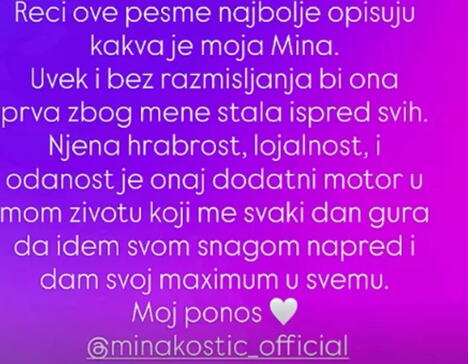 Kasper se obratio Mini Kostić