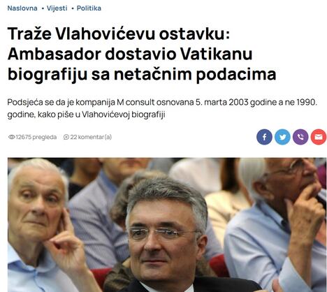 Miodrag Vlahović - afera Vatikan