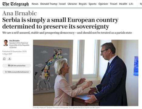 The Telegraph - Ana Brnabić