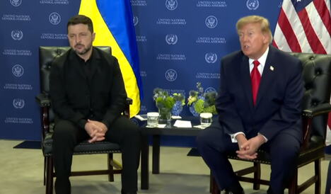 Donald Tramp i Volodimir Zelenski tokom sastanka na marginama Generalne skupštine UN u Njujorku