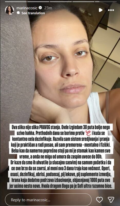 Trudna Marina Ćosić otkrila da njena ćerka ima gliste