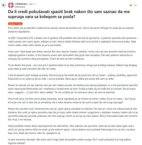 Ispovest muža koji je prevaren na Reditu