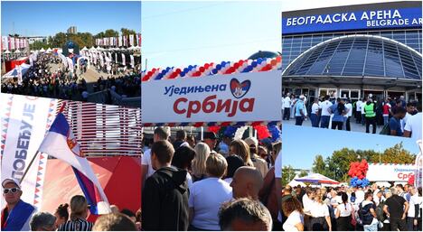 Ujedinjena Srbija Beogradska arena počelo okupljanje građana
