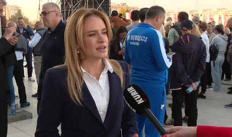 Milica Đurđević Stamenkovski na skupu u Areni