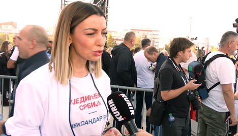 Adrijana Mesarović na skupu u Areni
