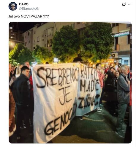 Novi Pazar skup transparenti Srebrenica