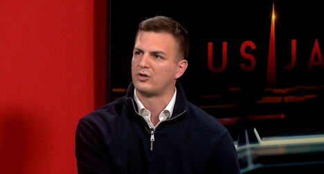 Novak Došen, Unija mladih SNS u studiju Kurir televizije