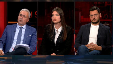 Aleksandar Jerković Teodora Pešić Srđan Barac u studiju Kurir televizije