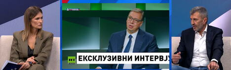 Zoran Đorđević, član GO SNS u studiju Kurir televizije razgovora sa voditeljkom Jelenom Pejović