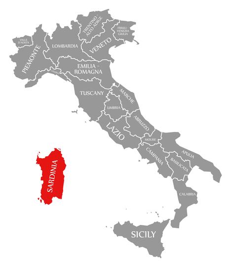 Sardinija na mapi