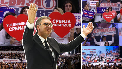 Hala sportova Novi Beograd Ujedinjena Srbija SNS skup