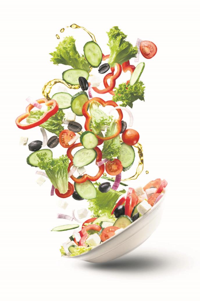 stockphotoflyingsaladisolatedonwhitebackgroundgreeksaladredtomatoespeppercheeselettuce387266542.jpg