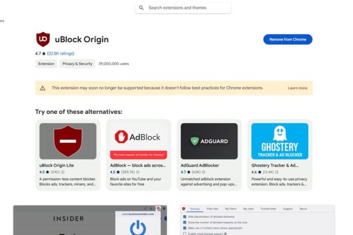 uBlock Origin bloker reklama