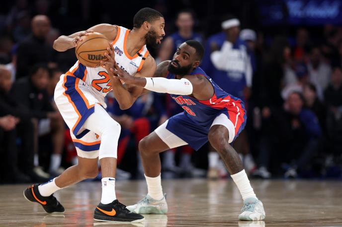 Tim Hardavej Džunior, novo pojačanje Denver Nagetsa, tokom meča koji je igrao za Detroit Pistonse protiv Njujork Niksa