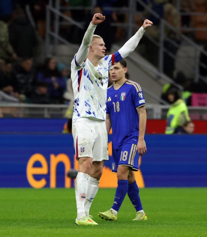 Erling Haland na utakmici protiv Italije