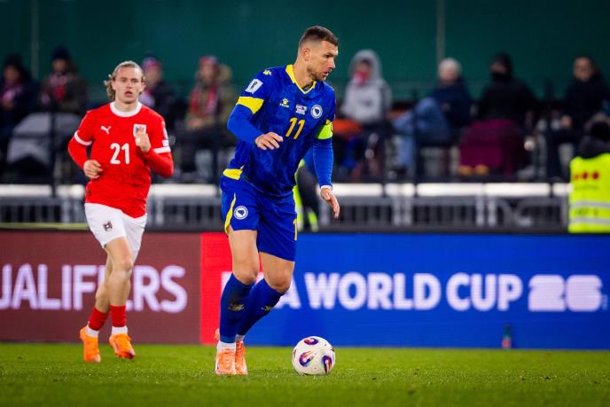 Edin Džeko na meču Austrija - Bosna i Hercegovina