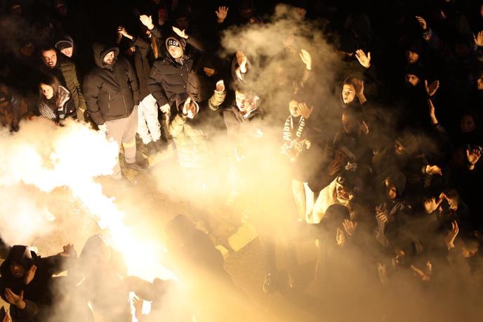 Grobari Željko Obradović podrška navijača trening