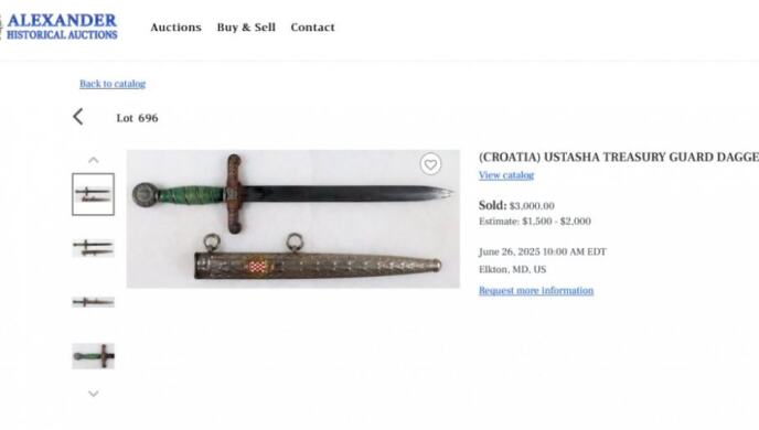 Ustaški nož Foto printscreen Alexander historical auctions