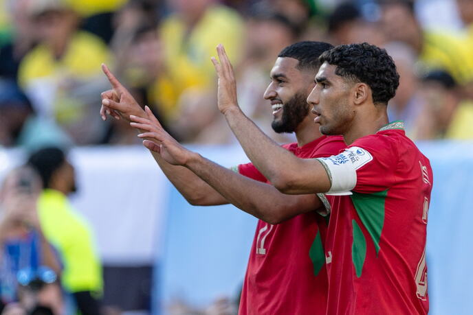 Ašraf Hakimi na meču Brazil - Maroko